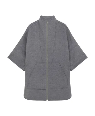 Stella Mccartney High-collar Wool Casual Jacket In Gray