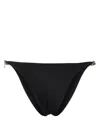 Stella Mccartney High Leg Brief With Gold-tone Accents In Black
