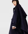 Stella Mccartney High-neck A-line Trench Coat In Ink Navy