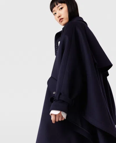 Stella Mccartney High-neck A-line Trench Coat In Black