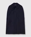 Stella Mccartney High-neck Double Face Wool Cape In Ink