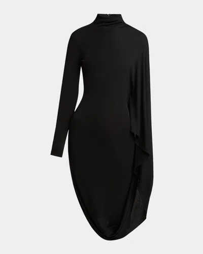 Stella Mccartney High Neck Cape Viscose Dress