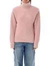 Stella Mccartney Women's High Neck Cashmere Sweater In Rose