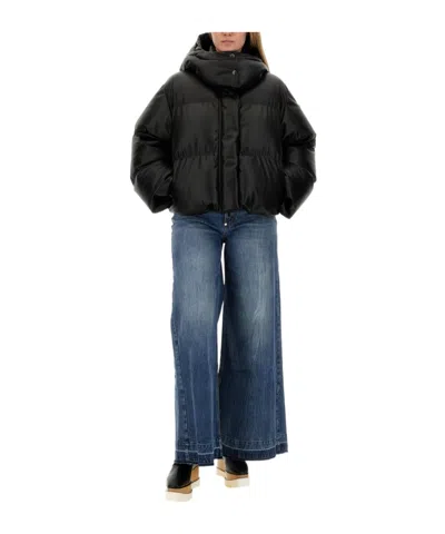 Stella Mccartney High-neck Cropped Puffer Jacket In Black