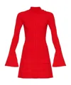 Stella Mccartney Button Detail Long Sleeve Rib Sweater Dress In Red