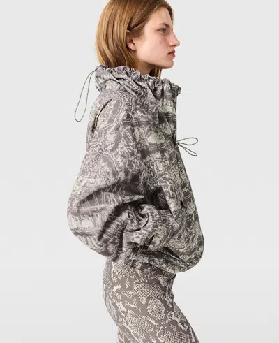 Stella Mccartney High-neck Snake Print Hooded Jacket