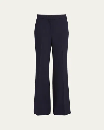 Stella Mccartney High-rise Flare Crepe Trousers In Ink