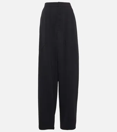 Stella Mccartney High-rise Tapered Wool Pants In Black