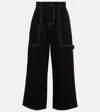 Stella Mccartney + Net Sustain Topstitched High-rise Wide-leg Organic Jeans In Black