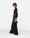 Stella Mccartney Pleated High-rise Wide-leg Wool Trousers In Midnight Black