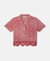 Stella Mccartney Red Shirt For Girl With Hearts Print In High Summer Hearts