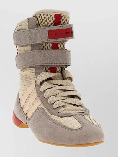 STELLA MCCARTNEY HIGH-TOP MESH SNEAKERS CONTRAST SOLE