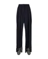 Stella Mccartney Stella Mc Cartney Navy Blue Stretch Polyester Blend Pant In Black