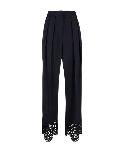 Stella Mccartney Stella Mc Cartney Navy Blue Stretch Polyester Blend Pant