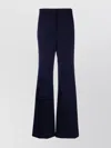 Stella Mccartney High Waist Flannel Trousers With Wide Leg In Blue