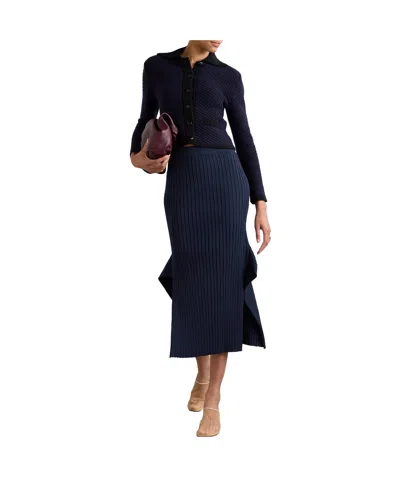 Stella Mccartney High Waist Skirt In Navy Blue