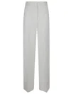 Stella Mccartney High-waisted Cream White Wool Trousers In Neutrals