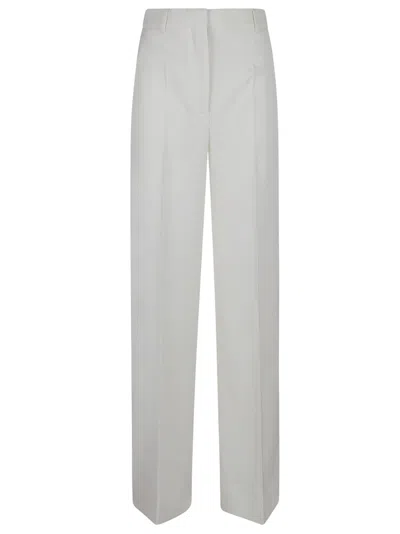 Stella Mccartney High-waisted Cream White Wool Trousers In Neutrals