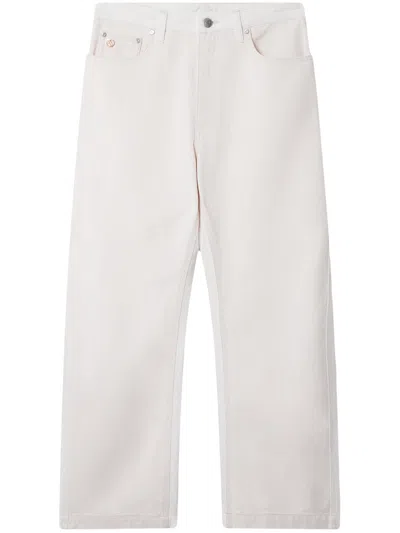 Stella Mccartney High-waisted Cropped Jeans In Nude & Neutrals
