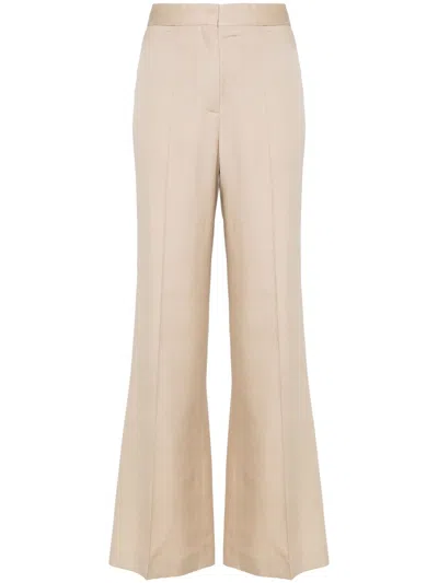 Stella Mccartney High-waisted Flared Trousers In Neutrals