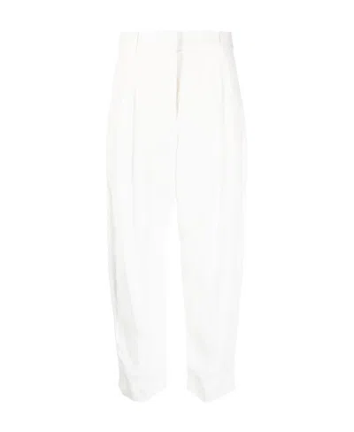 Stella Mccartney High-waisted Loose Fit Trousers In White