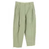 Stella Mccartney High-waisted Pleated Trousers In Green Cotton In Green