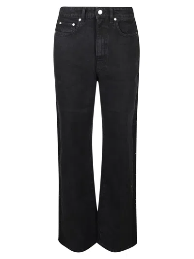 Stella Mccartney High-waisted Straight-leg Jeans With Lace Detailing In Black