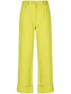 Stella Mccartney High-waist-hose Mit Geradem Bein In Green