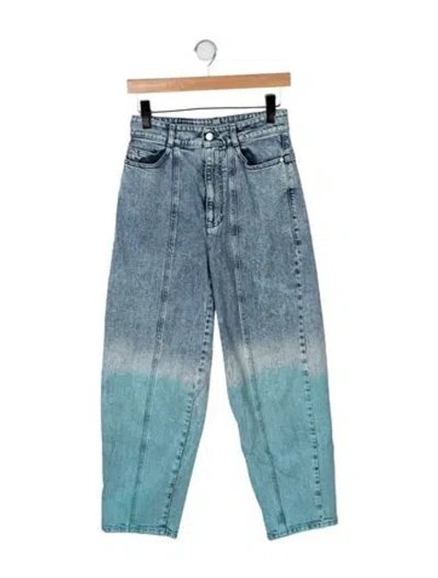 Pre-owned Stella Mccartney High-rise Straight Leg Jeans In Blue/green