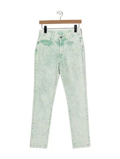 Pre-owned Stella Mccartney High-rise Straight Leg Jeans In Green