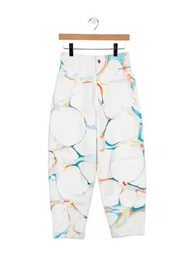 Pre-owned Stella Mccartney High-rise Straight Leg Jeans In White