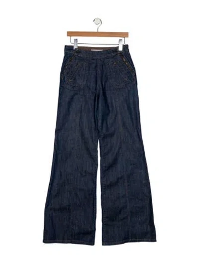 Pre-owned Stella Mccartney High-rise Wide Leg Jeans In Blue