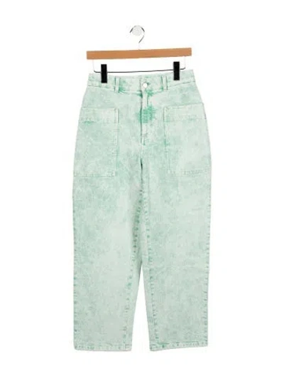 Pre-owned Stella Mccartney High-rise Wide Leg Jeans In Green
