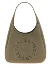 Stella Mccartney Large Studded Logo Suede Hobo Bag In Green
