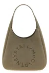 Stella Mccartney Grey Logo Large Shoulder Bag In Gray
