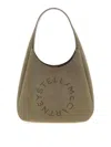 Stella Mccartney Grey Logo Large Shoulder Bag In Gray