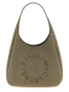 Stella Mccartney Grey Logo Large Shoulder Bag In Green
