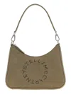 Stella Mccartney Small Shoulder Bag With Adjustable Strap And Suede Finish In Brown