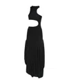 Stella Mccartney Asymmetric Cutout Stretch-jersey And Silk-satin Midi Dress