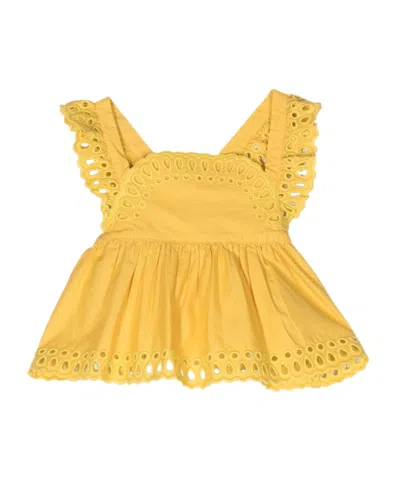 Stella Mccartney Hollowed-out Dress In Yellow