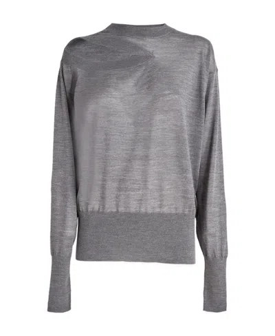 Stella Mccartney Hollowed-out Sweater In Gray