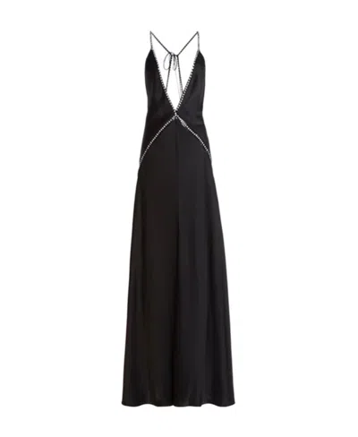 Stella Mccartney Hollowed-out V-neck Dress In Black