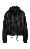 Stella Mccartney Hooded Altermat Vegan Leather Bomber Jacket In Black