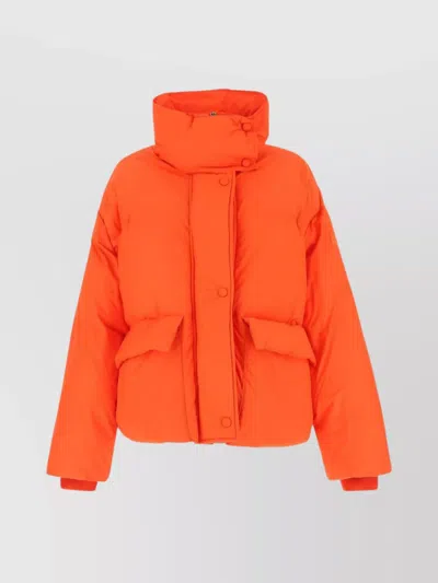 Stella Mccartney Hooded Design Cotton Blend Jacket In Orange