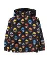 Stella Mccartney Hooded Printed Casual Jacket In Black