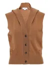 Stella Mccartney Hooded Sleeveless Cardigan In Gold