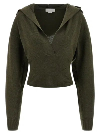 Stella Mccartney Hooded Sweater In Green