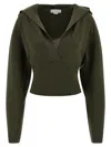Stella Mccartney Hooded Sweater Sweaters And Cardigans Green In Gray