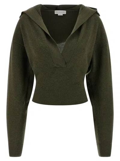 Stella Mccartney Hooded Sweater Sweaters And Cardigans Green In Gray