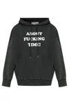 Stella Mccartney About Fucking Time! Hoodie In Washed Black